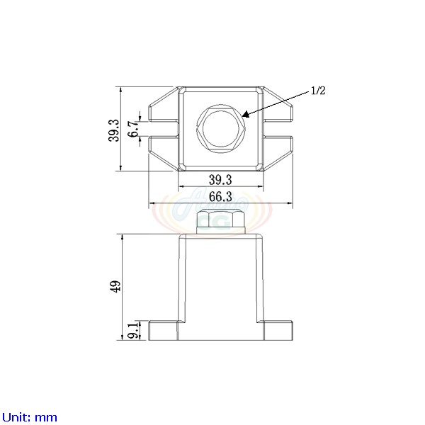 CB8-T40-C1 獨立端子電木座 尺寸圖