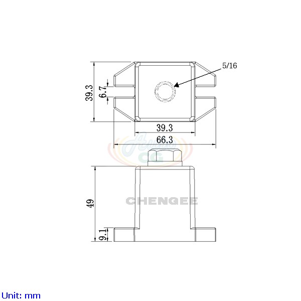 CB8-T40-C2 獨立端子電木座 尺寸圖