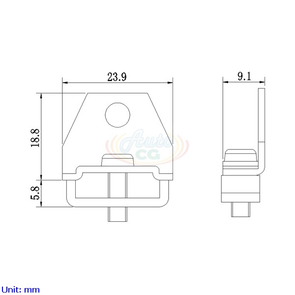 25mm型鋁軌檔片 尺寸圖