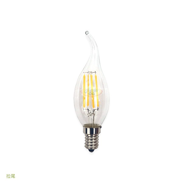 4W LED水晶蠟燭燈泡，LED蠟燭燈泡(C35 拉尾)